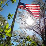 Image of the American flag at the Fredericksburg National Cemetery, Source: National Park Service